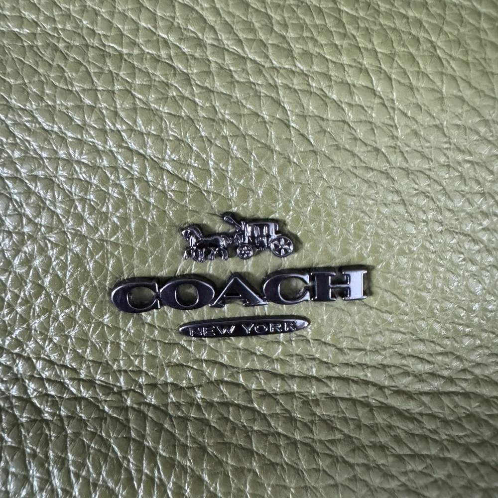 Green Leather and Suede Coach Shoulder Bag - Picture 8 of 10